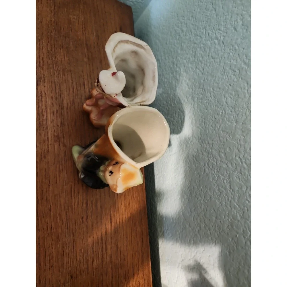 Vtg Fairy Pixie Elf Sprite Vase Set 2 Kitschy‎ Pink Elf Leprechaun Elf Set 2